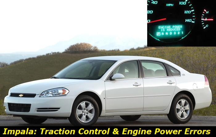service traction control engine power reduced chevy impala